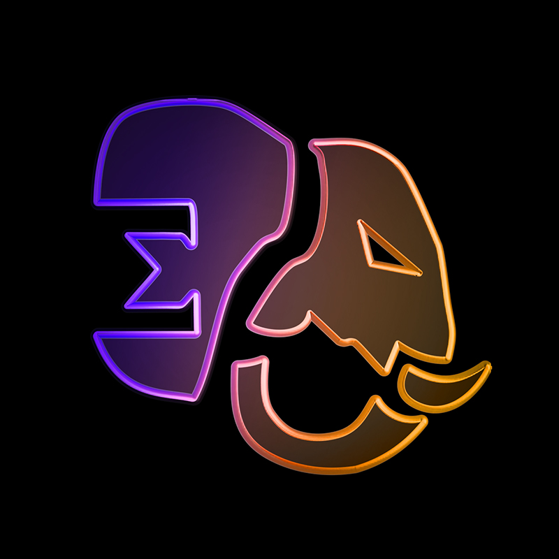 logo 3d linkedin (outline, glowy), see better hopefully _ lots of space
